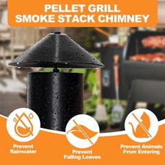 Adjustable Pellet Grill Smoke Stack Chimney Replacement with Umbrella & Gasket