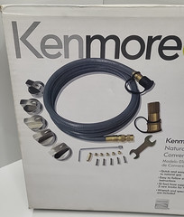 Kenmore Grill Natural Gas Conversion Kit 01898 w/ 10′ Hose 5 Burner Knobs +Tools