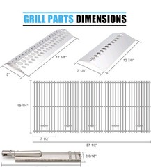 Bull Brahma Grill Replacement Parts Kit 57568 57569 Burners Grates Heat Shields