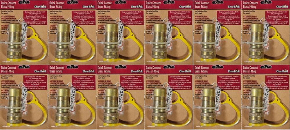 12) Pack Charbroil Brass Natural Gas Grill Quick Disconnect Hose Fitting 3/8″