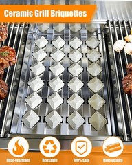 Reusable Ceramic Gas Grill Briquettes for Even Heat – Fits Lynx L27, L30, CS30