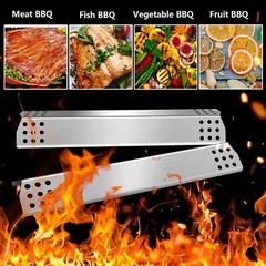 Grill Heat Plates 4-Pack 15 1/8″ Stainless Steel Kit for Master forge 1010048