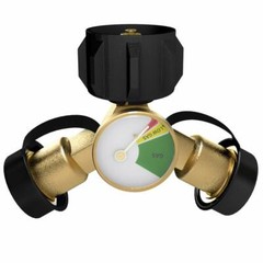 Propane Splitter Tee Adapter with Tank Gauge Level Indicator/Leak Detector