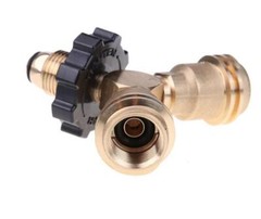 Propane Cylinder Tee Adapter Y-splitter Connector QCC 1-Male and 2-Female