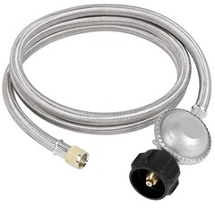 6/15FT Propane Regulator Hose, 3/8″ Female x QCC1/Type1 Tank, Stainless Braided