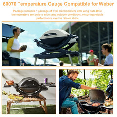 60070 Grill Temperature Gauge Fit for Weber 60070 Oval Q Thermometer Compatible