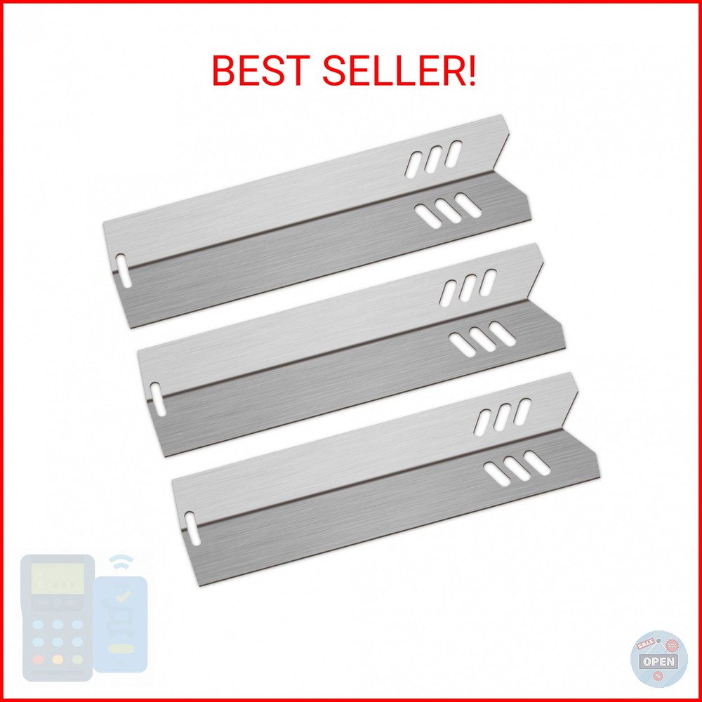 Kalomo 14 3/16” Grill Heat Plates Shield Heat Tent Burner Cover BBQ Gas Grill Re