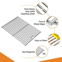 2 PCS 17 Inch Stainless Steel Cooking Grates For Nexgrill 7200830H 7200830D