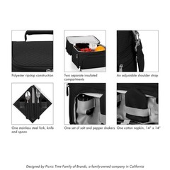 PICNIC TIME Pranzo Lunch Bag Expandable Insulated Box with Picnic Set, Stylish