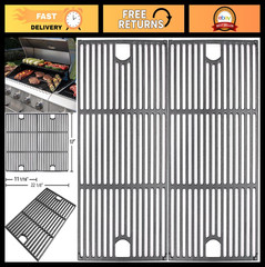 17″ Cast Iron Grill Grates Replacement for Gas & Charcoal Grill, 2-Pack