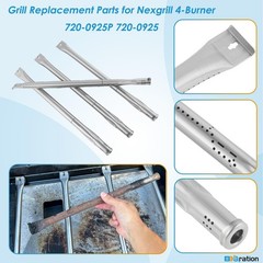4 Burner Heat Shield & Burner Kit Replacement Parts for Nexgrill 720-0925P/PG