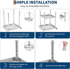 Equipment Grill Stand Table 12x24x30 Inch Stainless Steel NSF Certified 400 Lbs