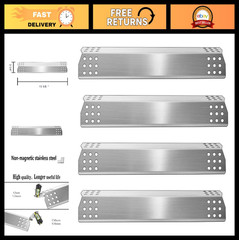 15 1/8″ x 3 1/4″ Stainless Steel Grill Heat Plates – Flame Tamer & Burner Covers