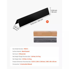 Skyshalo Flavorizer Bars 15in Porcelain Steel Grill Parts 5 Pack Black