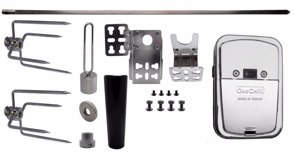 Universal Complete BBQ Grill Rotisserie Kit – 37″ x 5/16″ w/ Cordless Motor