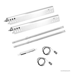 Grill Burner Heat Plate Set 17-3/4 Inch Stainless Steel 2 Burner Performance