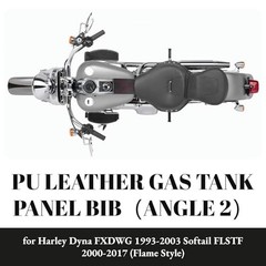 PU Leather Gas Tank Panel Bib for Harley Softail FLSTF 2000-2017 Dyna Black Red