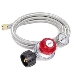 Reliable Adjustable Propane Regulator with 5-Foot Hose – Perfect for Cooking
