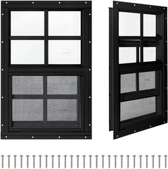2 Pack Shed Windows,18″ x 12″ Sliding Windows for Shed, Chicken Coop, Playhouse