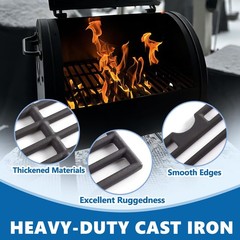 2 PCS Cast Iron Grill Grates 14 3/16 Inch For CharGriller 1624 1515 1224 1616