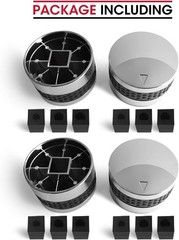 Grill Control Knob 4 Pack, Gas Burner Replacement, Chrome Plated Plastic with No