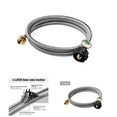 Stainless Steel Braided Hose Adapter: 6ft for Seamless Connection to 20lb Tanks