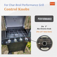 Chrome Control Knob Replacement for Char-Broil Performance Series Gas Grill (201