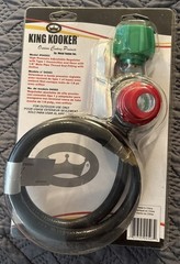 KING KOOKER #04503 HIGH PRESSURE ADJUSTABLE REGULATOR TYPE 1 CONNECTION w/ HOSE