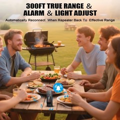 Bluetooth Wireless Meat Thermometer, Smart Digital Cooking Silver And Black