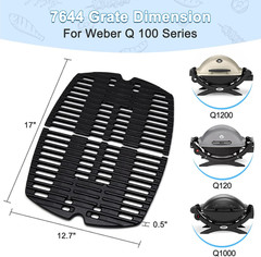Grill Cooking Grates Grid Replacement for Weber Q100 Q120 Q140 Q1000 Q1200 Q1400