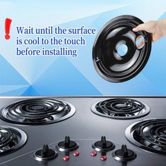 Black Stove Burner Drip Pans Replacement for GE Hotpoint Electric Stove Burne…