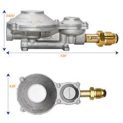 300,000 BTU Horizontal Mounted 2-Stage LP Regulator with POL for Rvs, Vans, Trai