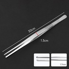 Long Stainless Steel Tweezers 2 Pcs 20 25 30cm for Kitchen and BBQ Use