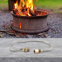Stainless Steel 24 Inch Propane Hose Corrugated Design for Fire Pits and Grills