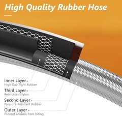 NUPICK 12FT Propane Hose with Gauge, Propane Hose Adapter 1lb to 20lb, Stainless