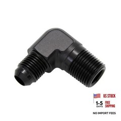Aluminum 90 Degree Elbow -6 AN AN6 Male 6AN to 3/8 NPT Black, 90 Degree -1 PC