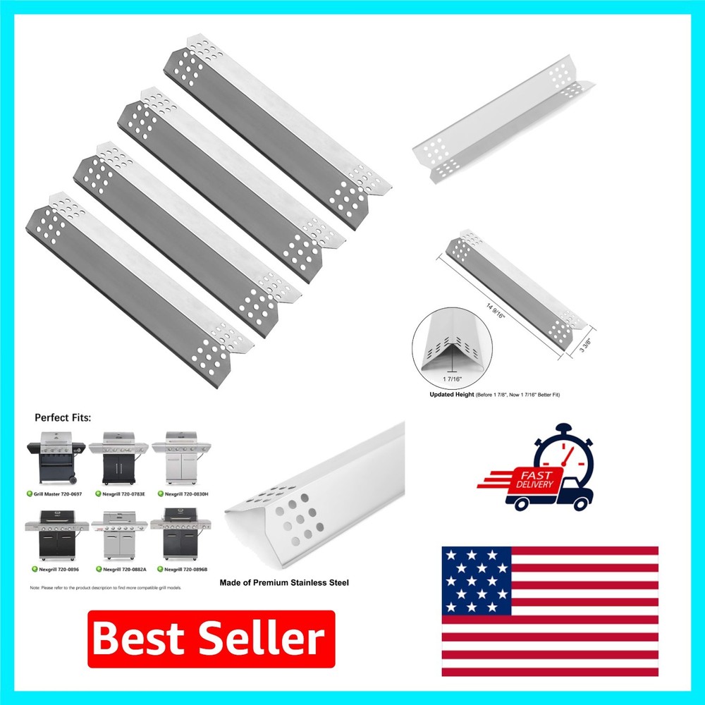 Replacement Stainless Steel Heat Shield Plates for Gas Grills 14 9/16″ x 3 3/8″