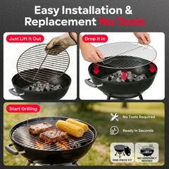 Weber Charcoal BBQ Grill Cooking Grate Plated Steel 22.5 in. Grills Replacement