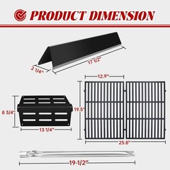 Genesis Grill Parts Flavorizer Bars for Weber Genesis 300 Series, Genesis Grill