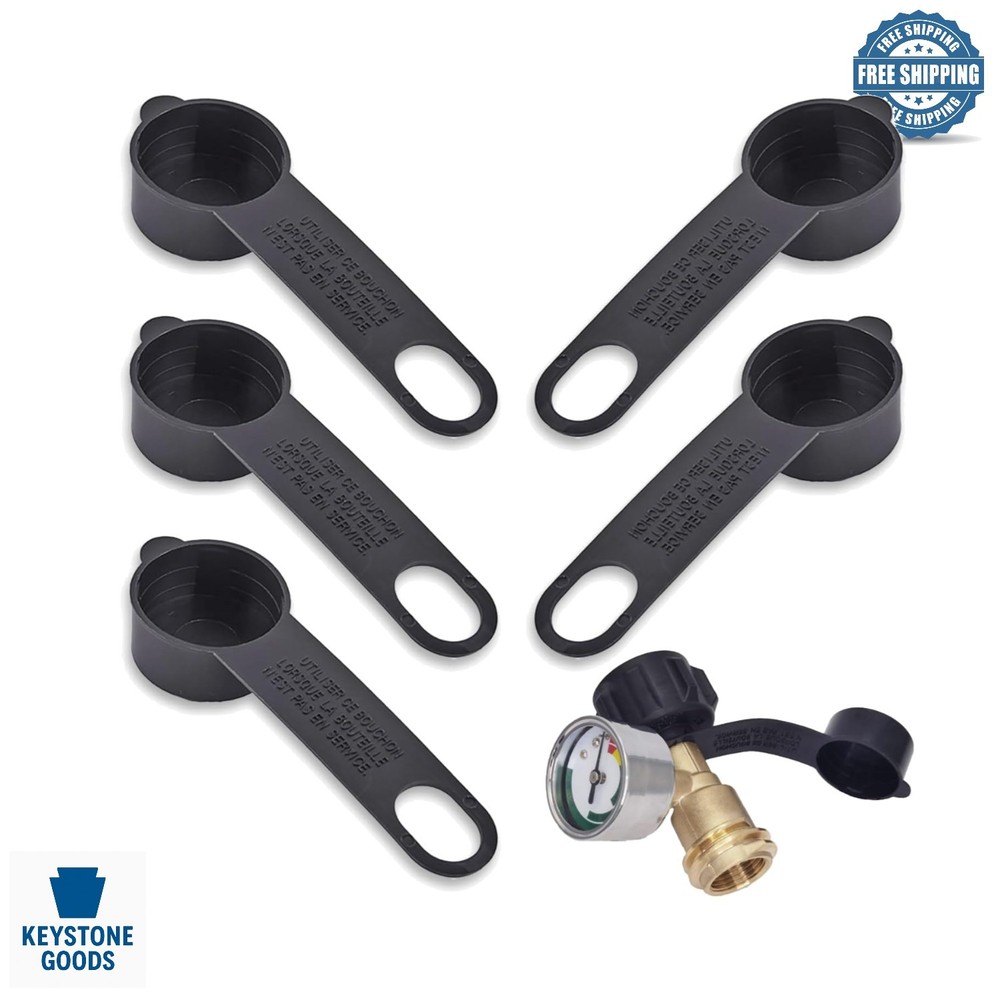 5-Pack Universal Propane Dust Caps for Filler Valves & Gauges