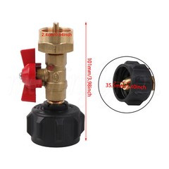 Propane Refill Tank Straight Adapter Coupler with ON-Off Switch Valve Set Brass