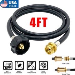 4FT Propane Hose Adapter QCC1/Type1 for 1lb Small Appliances Black Brass Plastic