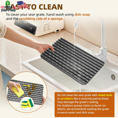 BAC772 18.25”X11.5” Sear Grate Grill Accessory, Reversible Grill Grate Compati