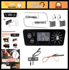 Digital Thermostat Kit with LCD Display for Pellet Grill Smoker, Includes Meat P