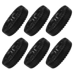 6Pcs 6 Inch Reusable Plastic Grill Wheels for Bbq Grill Cart Lightweight Black