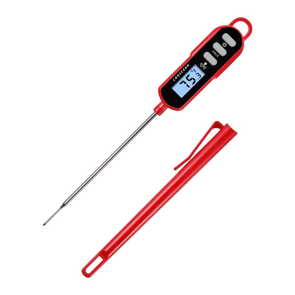 Lonicera Digital Cooking Thermometer for Bread Baking, Food and Water Red