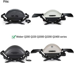 Uniflasy 7645 Cast Iron Cooking Grates for Weber Q200, Q220, Q2000, Q2400 Series