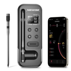 Newise Bluetooth Meat Thermometer with Smart APP, 800FT 1 Probe, Black