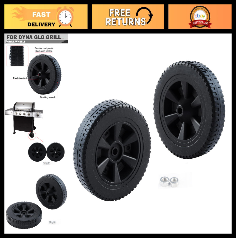 7″ Replacement Grill Wheels for Dyna Glo BBQ – Compatible with DGF493BNP, DGH474