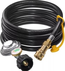 12ft Universal Propane Hose with Regulator Gauge QCC1 Low Pressure Grill